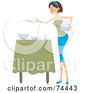 Poster, Art Print Of Pretty Housewife Setting The Table