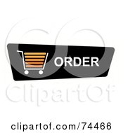 Poster, Art Print Of Black Order Shopping Cart Button On White