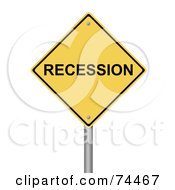 Poster, Art Print Of Yellow Recession Warning Sign