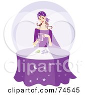 Poster, Art Print Of Young Gypsy Telling Fortunes At A Purple Table