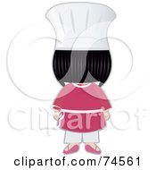 Royalty Free RF Clipart Illustration Of A Little Asian Chef Girl Facing Away