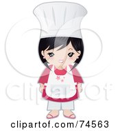 Royalty Free RF Clipart Illustration Of A Little Asian Chef Girl Facing Forward by Melisende Vector