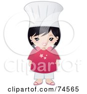 Royalty Free RF Clipart Illustration Of A Little Asian Chef Girl Facing Front