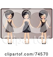 Poster, Art Print Of Digital Collage Of An Asian Girl In Three Different Dresses