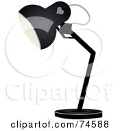 Poster, Art Print Of Black Desk Lamp With A Heart Symbol