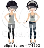 Royalty Free RF Clipart Illustration Of A Digital Collage Of A Fashionable Asian Teenage Girl