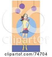 Royalty Free RF Clipart Illustration Of A Stylish Retro Woman In A Skirt And Boots by peachidesigns