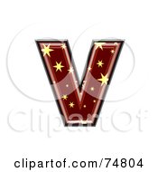 Royalty Free RF Clipart Illustration Of A Starry Symbol Lowercase Letter V by chrisroll