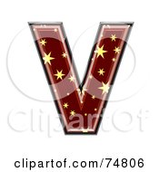 Royalty Free RF Clipart Illustration Of A Starry Symbol Capital Letter V by chrisroll