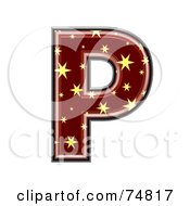 Royalty Free RF Clipart Illustration Of A Starry Symbol Capital Letter P by chrisroll