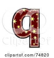 Poster, Art Print Of Starry Symbol Lowercase Letter Q