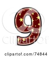 Royalty Free RF Clipart Illustration Of A Starry Symbol Number 9