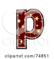 Poster, Art Print Of Starry Symbol Lowercase Letter P