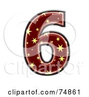 Royalty Free RF Clipart Illustration Of A Starry Symbol Number 6
