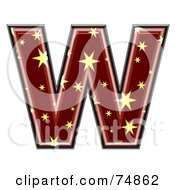 Poster, Art Print Of Starry Symbol Capital Letter W
