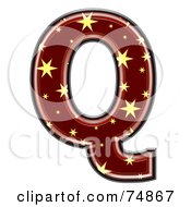 Poster, Art Print Of Starry Symbol Capital Letter Q