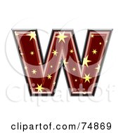 Royalty Free RF Clipart Illustration Of A Starry Symbol Lowercase Letter W