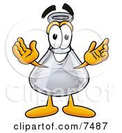 Clipart Picture Of An Erlenmeyer Conical Laboratory Flask Beaker Mascot Cartoon Character With Welcoming Open Arms