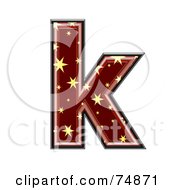 Poster, Art Print Of Starry Symbol Lowercase Letter K