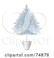 Poster, Art Print Of Blue And Silver Potted Christmas Tree