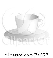 Royalty Free RF Clipart Illustration Of A Clean White Coffee Cup On A Saucer Plate by MilsiArt