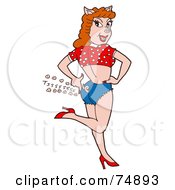 Royalty Free RF Clipart Illustration Of A Flirty Piggy Woman Walking With A Sizzling Butt