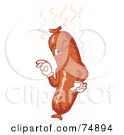 Royalty Free RF Clipart Illustration Of A Winking Sausage Link by LaffToon #COLLC74894-0065