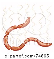 Royalty Free RF Clipart Illustration Of A Strand Of Hot Sausage Links by LaffToon