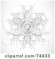 Poster, Art Print Of Black And White Ornate Snowflake Element