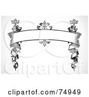 Poster, Art Print Of Black And White Ornate Banner Winding Down Posts