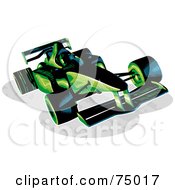 Poster, Art Print Of Green And Black F1 Race Car