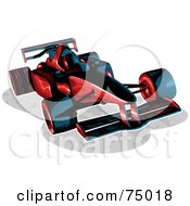Royalty Free RF Clipart Illustration Of A Red And Black F1 Race Car by Tonis Pan
