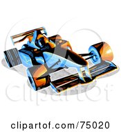 Poster, Art Print Of Blue And Orange F1 Race Car
