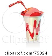 White And Red Plastic Soda Cup