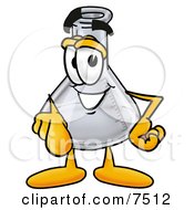 An Erlenmeyer Conical Laboratory Flask Beaker Mascot Cartoon Character Pointing At The Viewer