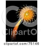 Royalty Free RF Clipart Illustration Of A Shooting And Exploding Yellow Firework On Black