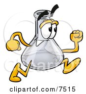 Poster, Art Print Of An Erlenmeyer Conical Laboratory Flask Beaker Mascot Cartoon Character Running