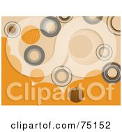 Poster, Art Print Of Retro Background Of Gray And Orange Circles On Beige