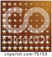 Poster, Art Print Of Background Of Multi Sized Golden Stars On Brown