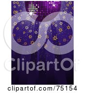 Poster, Art Print Of Purple Disco Ball With Shining Starry Light