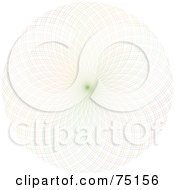 Royalty Free RF Clipart Illustration Of A Faint Teal Green And Orange Spiral Spirograph On White