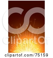 Poster, Art Print Of Bright Light From A Sparkler On Orange And Red
