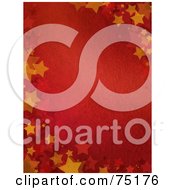 Poster, Art Print Of Red Background With Orange Starry Corners