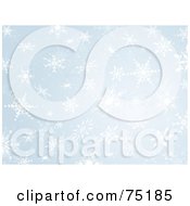 Poster, Art Print Of Pastel Blue Snowflake Background