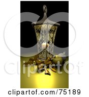 Poster, Art Print Of Candle Illuminating A Lantern Holly And Gold Ornaments