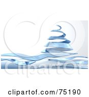 Royalty Free RF Clipart Illustration Of A 3d Glass Ribbon Spiraled Christmas Tree