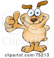 Royalty Free RF Clipart Illustration Of A Sparkey Dog Standing And Giving The Thumbs Up