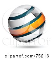 Royalty Free RF Clipart Illustration Of A Pre Made Business Logo Of A White Blue And Orange Globe by beboy