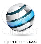 Poster, Art Print Of Pre-Made Business Logo Of A White And Blue Ring Globe