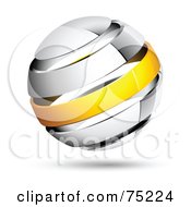 Royalty Free RF Clipart Illustration Of A Pre Made Business Logo Of A Shiny White And Yellow Globe